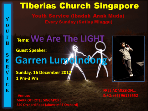 Youth Service WE ARE THE LIGHT (16 Desember 2012 Garren) NEW