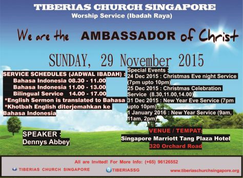 Sunday Service 29 Nov 2015